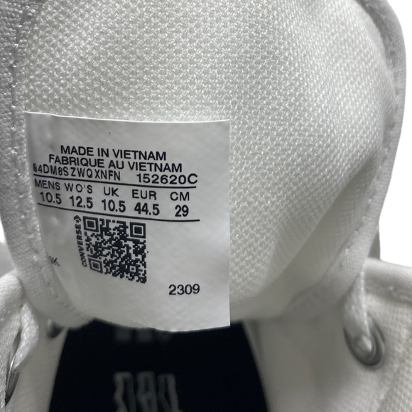 Converse Ctas High Top Shoes Skate Men Sneakers White Canvas Custom 152620C-WWW - Picture 7 of 8